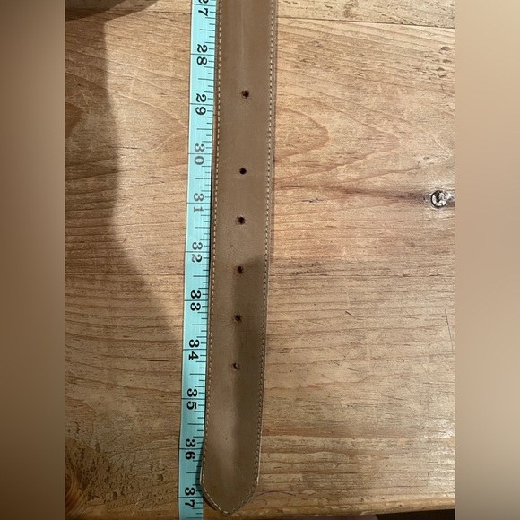 Talbots Made in Italy Butter Yellow Green Genuine Leather Belt Business Career L - Picture 7 of 7